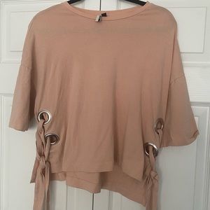 TOP SHOP SHORT SLEEVE TIE UP